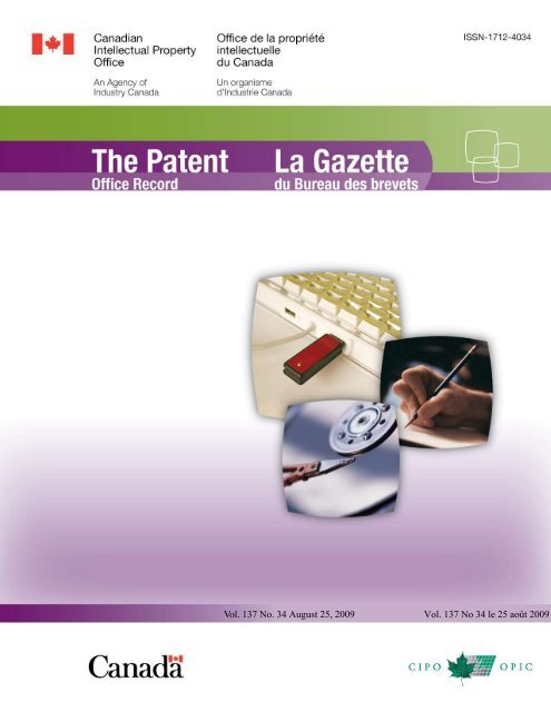 The Patent Office Record | La  Gazette du bureau ... - Industrie Canada