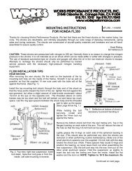 MOUNTING INSTRUCTIONS FOR HONDA FL350 - Works Shocks