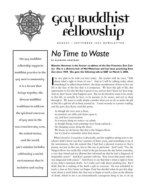 2006.08 Blanche Hartman (No Time to Waste).pdf - Gay Buddhist ...