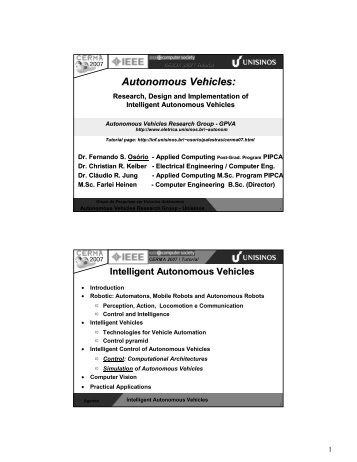 Intelligent Autonomous Vehicles