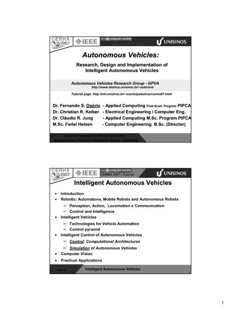 Intelligent Autonomous Vehicles