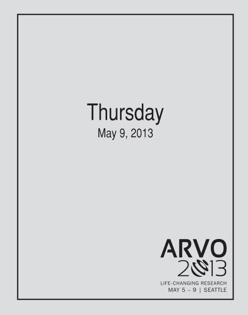 Thursday - ARVO