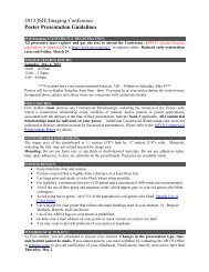 2013 ISIE/Imaging Conference Poster Presentation Guidelines - ARVO