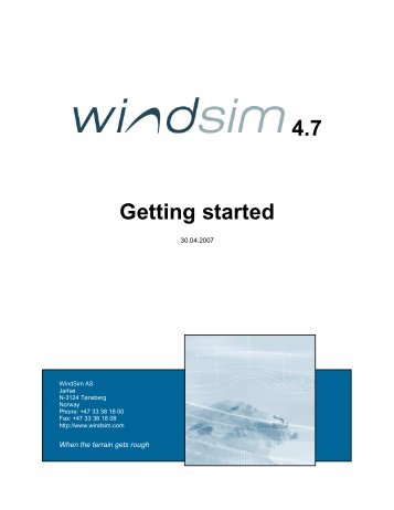4.7 Getting started - WindSim