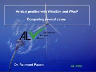 Vertical profiles with WindSim and WAsP - comparing several cases