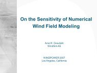 On the Sensitivity of Numerical Wind Field Modeling - WindSim