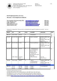 Schema - Sociologiska institutionen - Umeå universitet