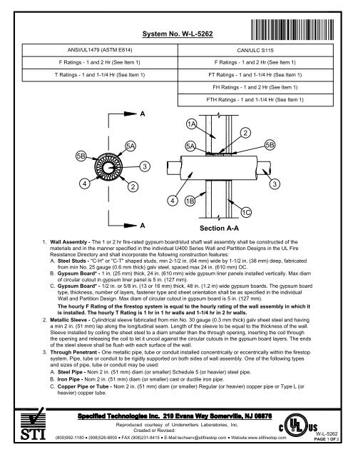 Wl-5262 - Sti - Specified Technologies Inc