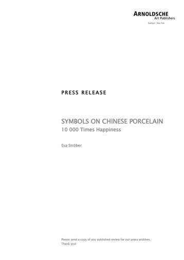 SYMBOLS ON CHINESE PORCELAIN - Arnoldsche