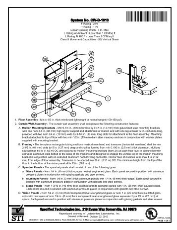 CW-D-1013 - STI - Specified Technologies Inc