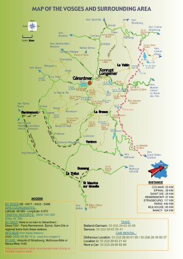 Map of the Vosges and surrounding area - Office du tourisme de ...