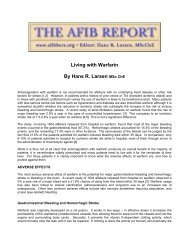 Living with Warfarin By Hans R. Larsen MSc ChE - The AFIB Report