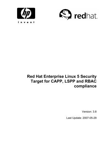 Red Hat Enterprise Linux 5 Security Target for CAPP, LSPP and ...