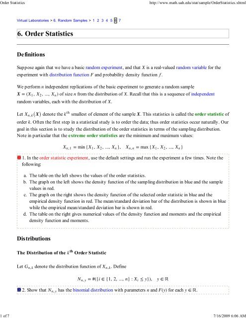 6. Order Statistics