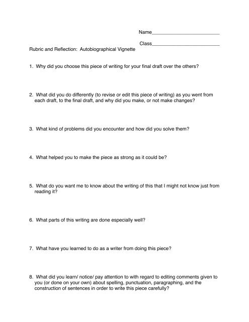 Writing Vignette