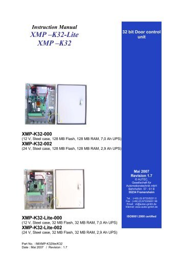 XMP- K32-lite and XMP-K32 - AUTEC Gesellschaft für ...