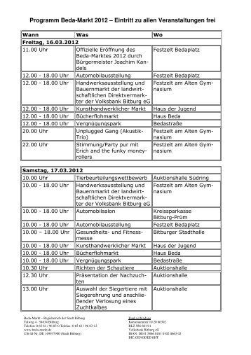 Infos und Programm zum Bedamarkt 2012 - rdts AG - Multi-CMS ...