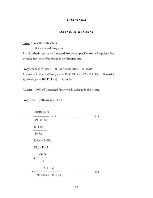 CHAPTER-4 MATERIAL BALANCE â