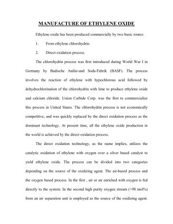 Ethylene oxide Methods of Production