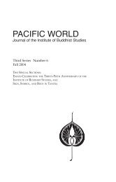 PACIFIC WORLD - The Institute of Buddhist Studies