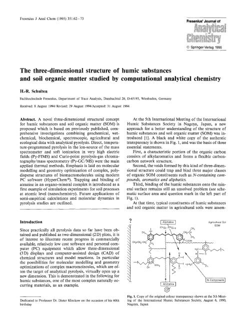 The three-dimensional structure of humic substances and soil ...