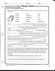 Solution Terms and Supersaturation Worksheet - EZWebSite