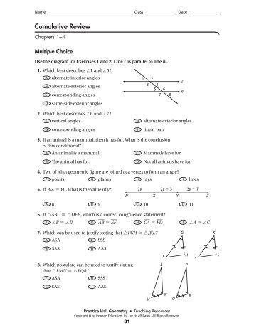 Cumulative Review - The Oakwood School