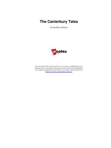 The Canterbury Tales - The Oakwood School