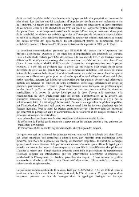 RAPPORT GENERAL DE L'ATELIER ... - Nefisco.org