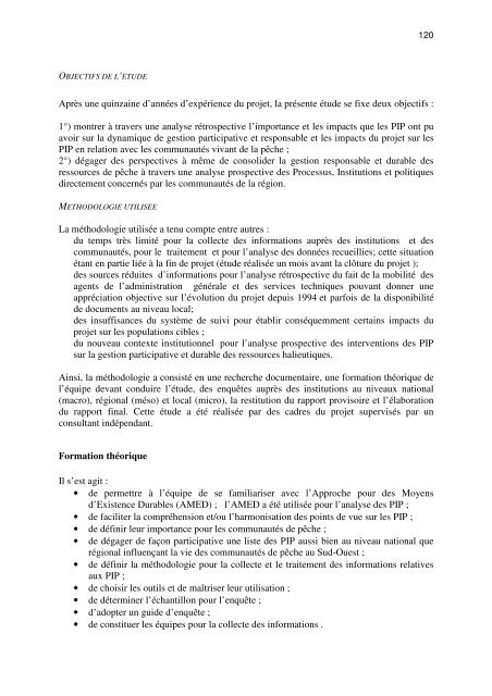 RAPPORT GENERAL DE L'ATELIER ... - Nefisco.org