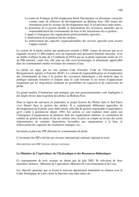 RAPPORT GENERAL DE L'ATELIER ... - Nefisco.org