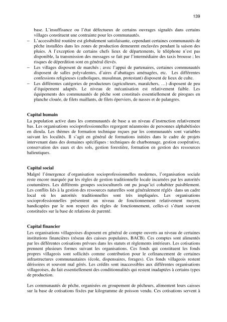 RAPPORT GENERAL DE L'ATELIER ... - Nefisco.org