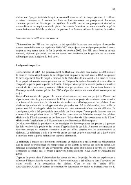 RAPPORT GENERAL DE L'ATELIER ... - Nefisco.org