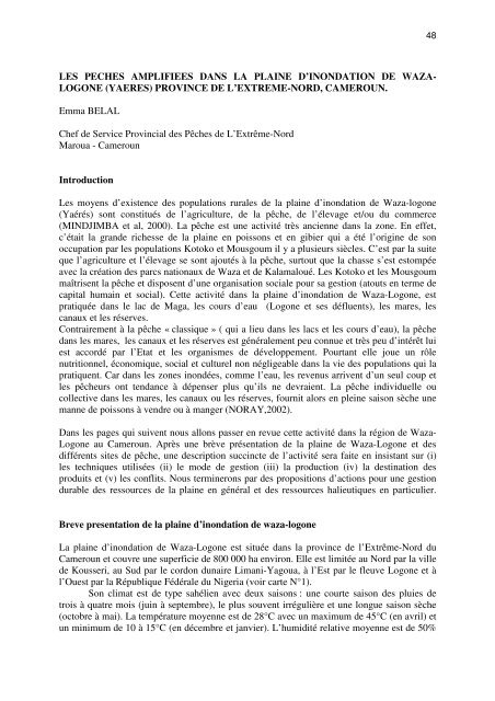 RAPPORT GENERAL DE L'ATELIER ... - Nefisco.org