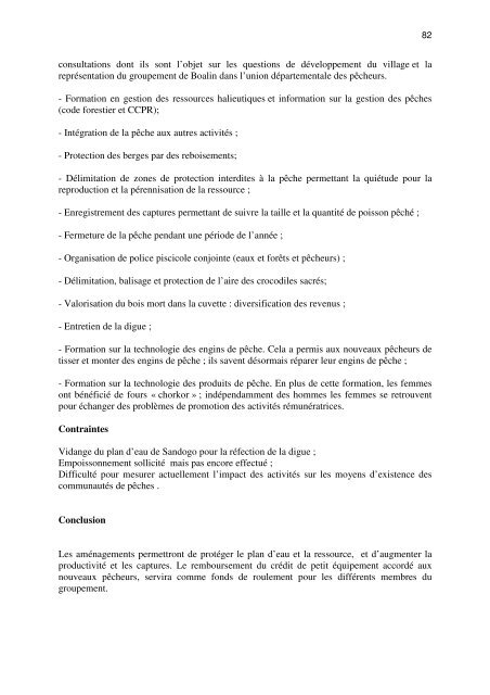 RAPPORT GENERAL DE L'ATELIER ... - Nefisco.org