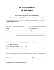 Talin Market Mascot Contest Individual Entry Form Page 1