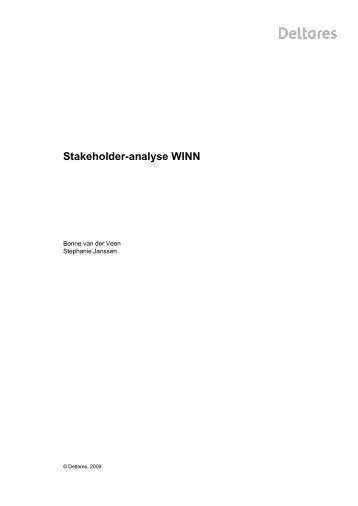Stakeholder analyse WINN (rapport) - Innoveren met water