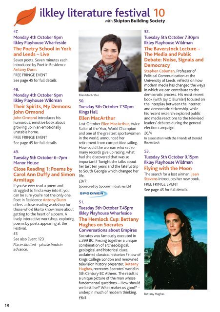 programme - Ilkley Literature Festival