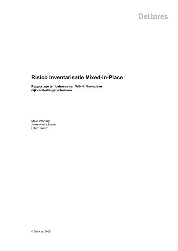 Risico Inventarisatie Mixed in Place (rapport) - Innoveren met water