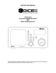 INSTRUCTION MANUAL Vision Free Accessible ... - DICE Electronics