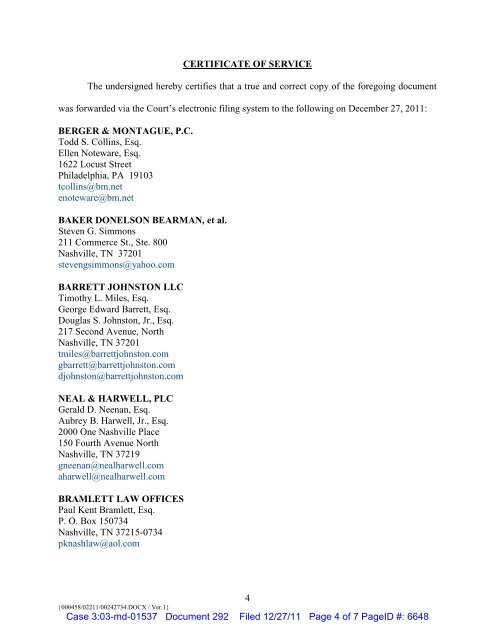 Plaintiff's Motion for Fees and Expenses and Case Contribution ...