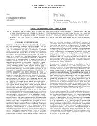 Notice of Settlement / Plan of Allocation - Heffler Claims Administration