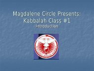 Kabbalah Class #1 - Magdalene Circle
