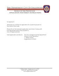 Uniformed Fire Code Permit Application - City of Englewood