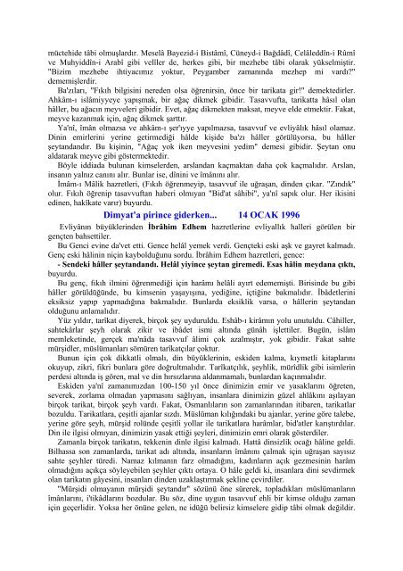 1996 Senesi "BugÃ¼nkÃ¼ Sohbet" YazÄ±larÄ± - Mehmet OruÃ§