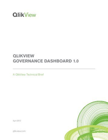 QLIKVIEW GOVERNANCE DASHBOARD 1.0