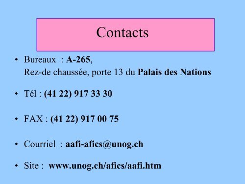 AAFI-AFICS, Geneva - UNOG