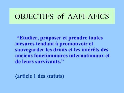 AAFI-AFICS, Geneva - UNOG