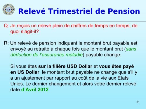 pension de retraite - AAFI-AFICS, Geneva