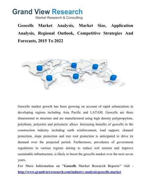 Geocells Market To 2022- Industry Trends, Forecast: Grand View Research, Inc. 